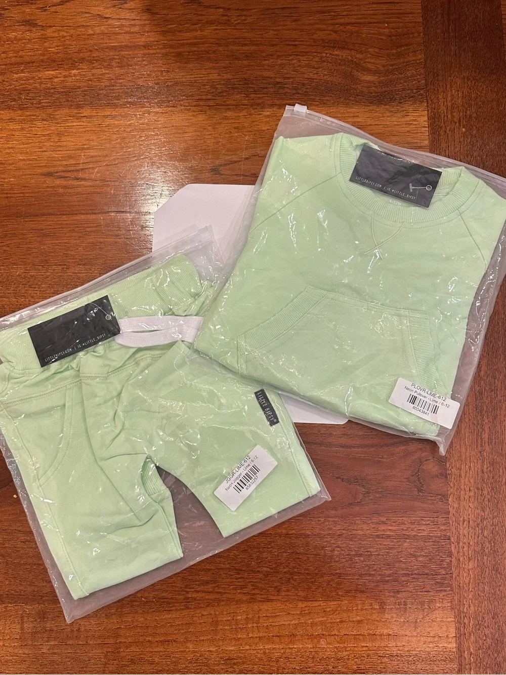 NWT Little Bipsy Neon Pocket Pullover and Jogger, Lime, 6-12 Months